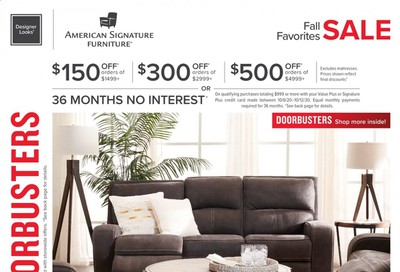 American Signature Furniture Weekly Ad Flyer October 6 to October 12