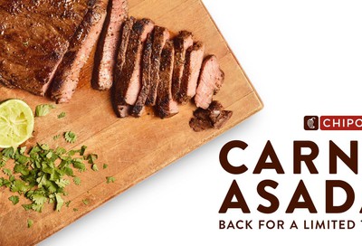 Carne Asada Back by Popular Demand at Select Chipotle Restaurants