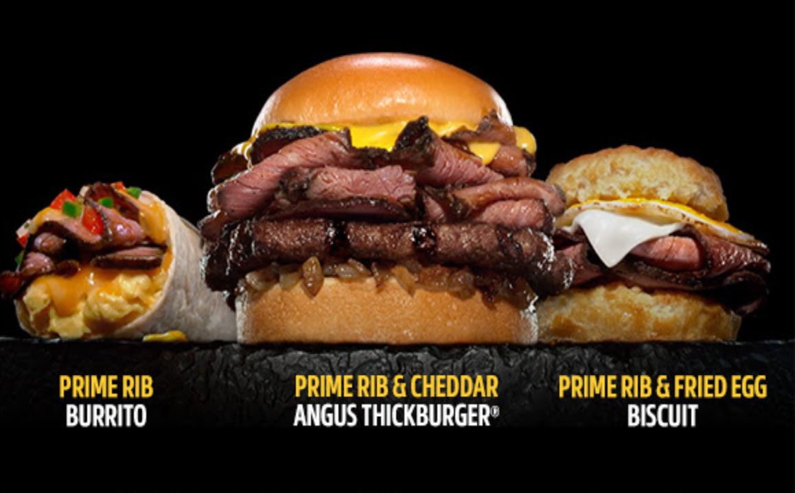 New Prime Rib Burgers, Burritos and Biscuits Available Now at Carl's Jr.