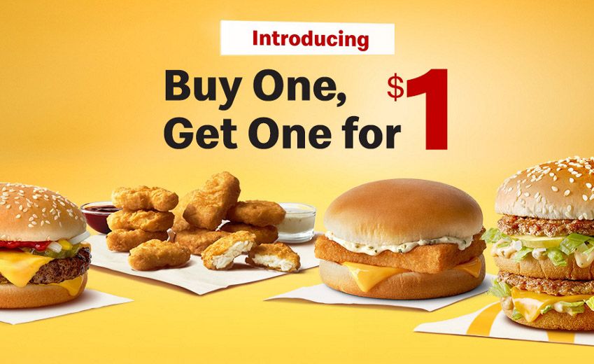 Buy 1 Get 1 For 1 Meals Available at McDonald's for a Limited Time