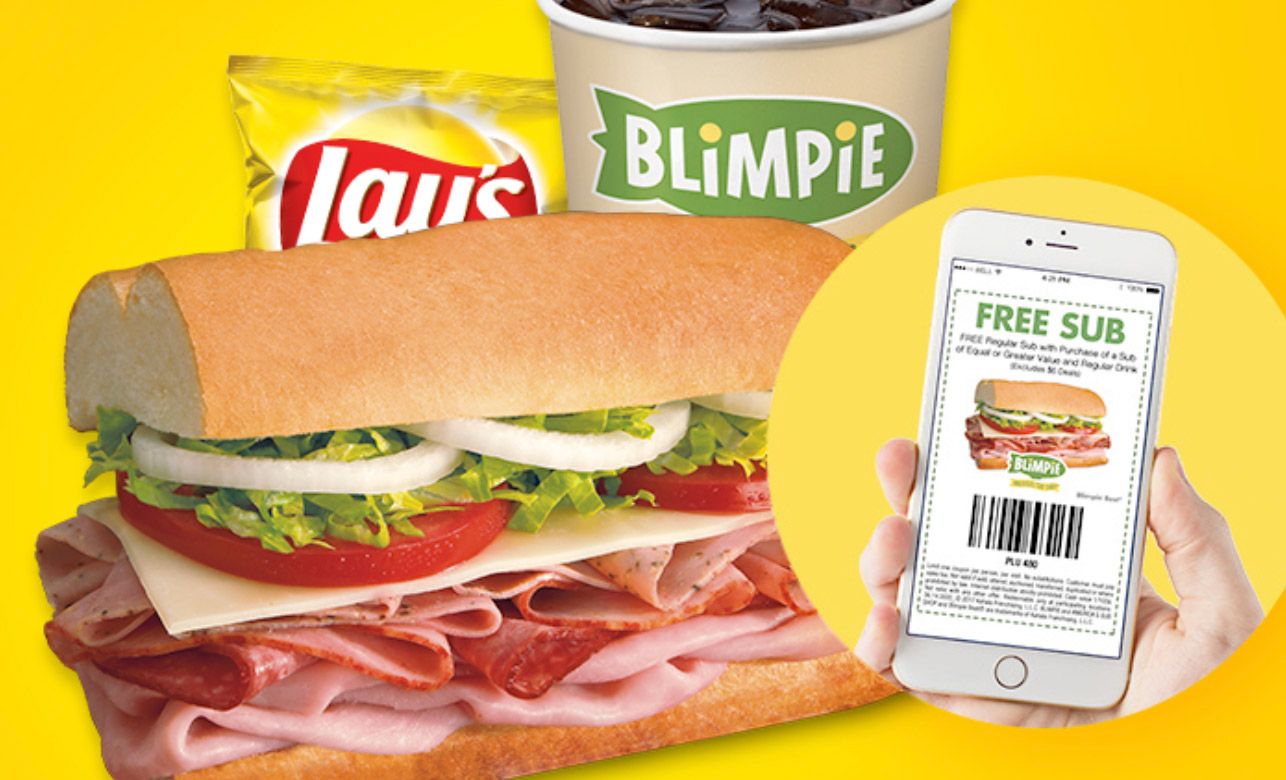 Join the Blimpi-E-Club and Receive a Coupon for a Free Regular Sub with a Sub and Drink Purchase