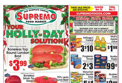 Supremo Food Market Weekly Ad Flyer November 28 to December 11, 2020