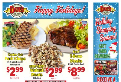 Dave's Markets Holiday Weekly Ad Flyer December 2 to December 8, 2020
