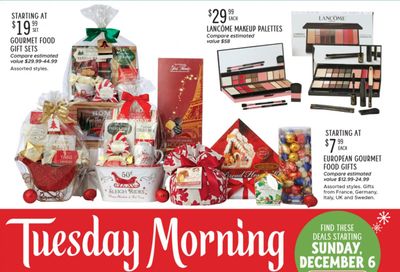 Tuesday Morning Weekly Ad Flyer December 8 to December 15