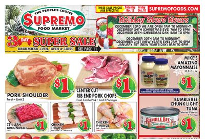 Supremo Food Market Holiday Weekly Ad Flyer December 12 to December 18, 2020