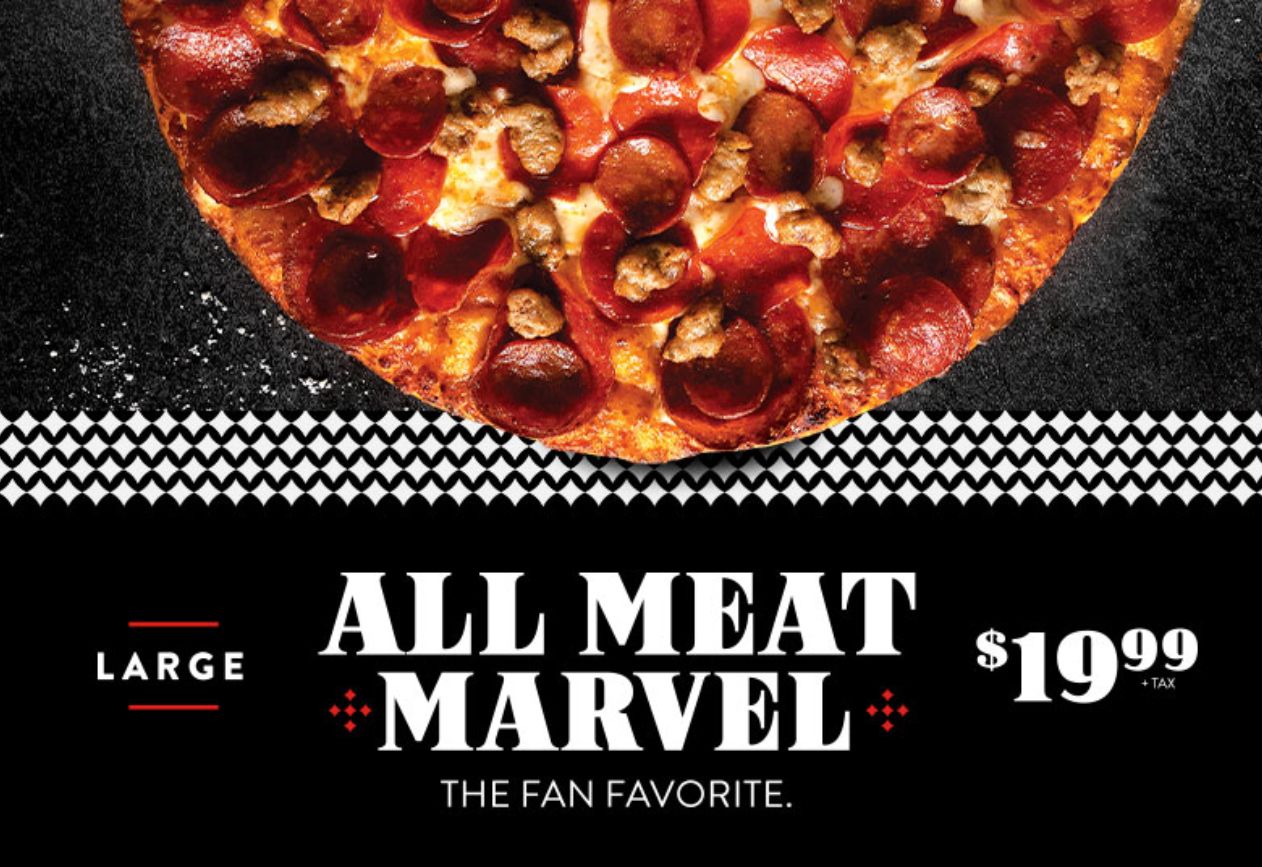 Get a Large All Meat Marvel Pizza for $19.99 at Round Table Pizza