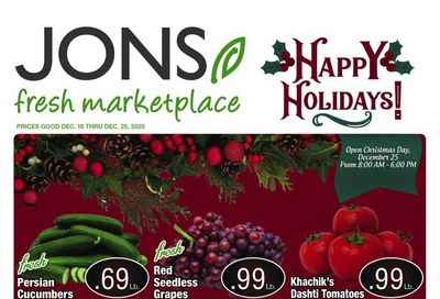 JONS Fresh Marketplace Christmas Holiday Weekly Ad Flyer December 16 to December 25, 2020