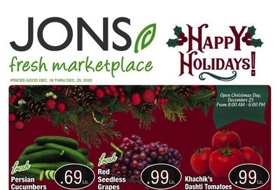 JONS Fresh Marketplace Christmas Holiday Weekly Ad Flyer December 16 to December 25, 2020