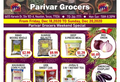 Parivar Holiday Weekend Special Ad Flyer December 18 to December 20, 2020