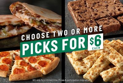 Save with the Pick 2 or More for $6 Each Deal at Participating Papa John's Pizza Locations
