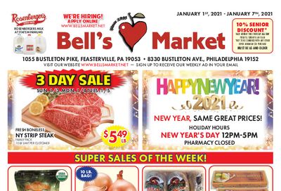 Bell's Market New Year Weekly Ad Flyer January 1 to January 7, 2021