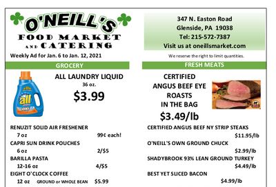 O'Neill's Food Market Weekly Ad Flyer January 6 to January 12, 2021