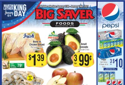Big Saver Foods Martin Luther King Day Sales Weekly Ad Flyer January 13 to January 19, 2021