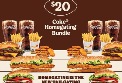 Get a $5 Off Coupon When You Purchase the $20 Coke Homegating Bundle Online or In-app from Burger King