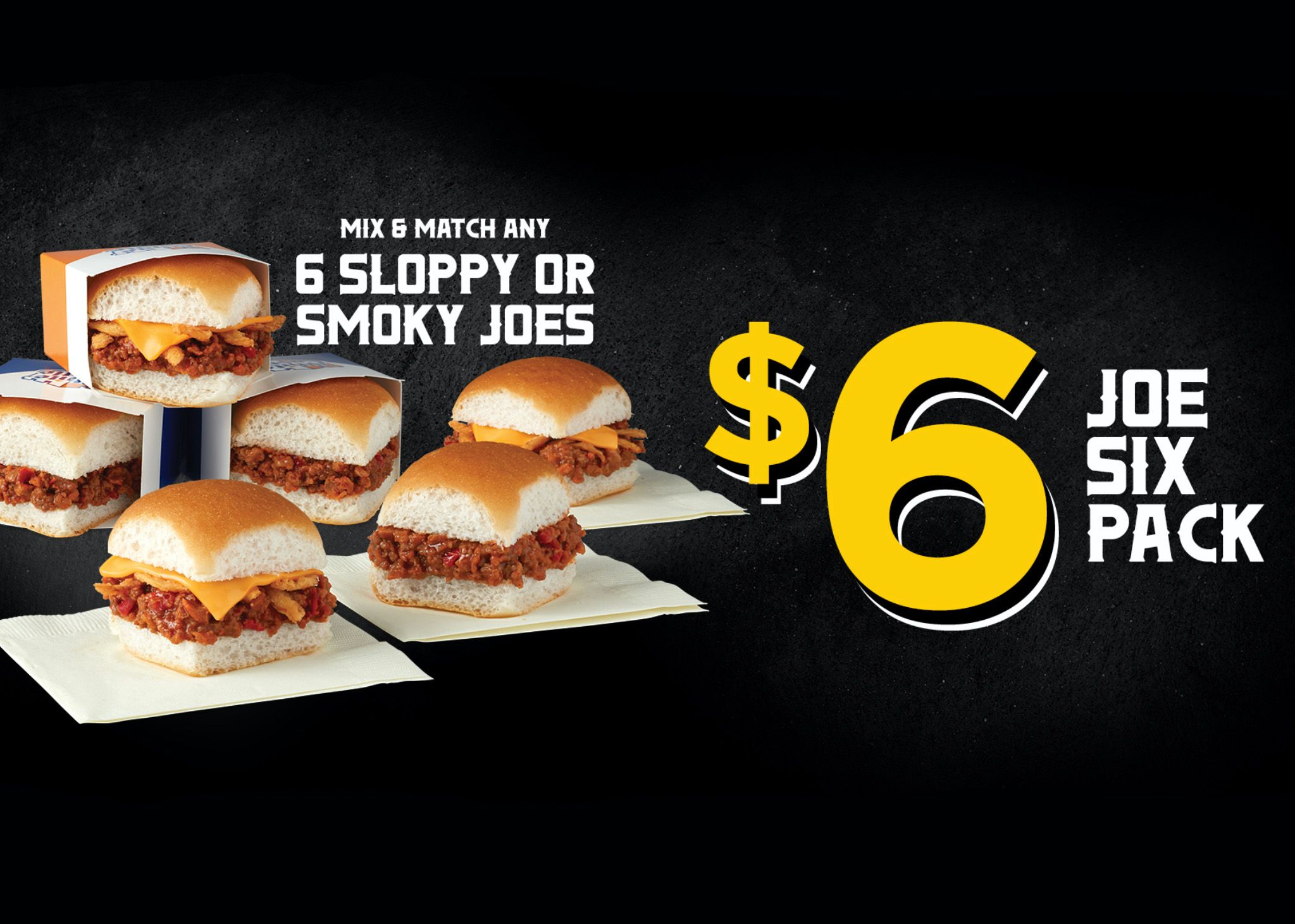 Mix and Match 6 Sloppy Joe or Smoky Joe Sliders for Only $6 at White Castle