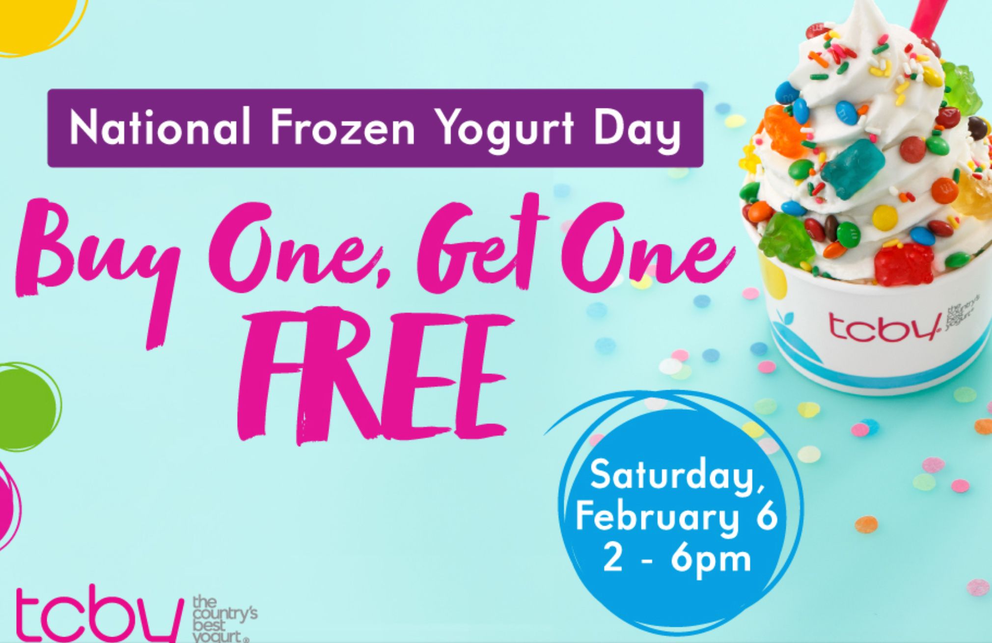 TCBY Offers a New BOGO Frozen Yogurt Deal on February 6 from 2 to 6 PM 