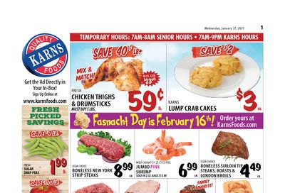 Karns Quality Foods Weekly Ad Flyer January 26 to February 1, 2021