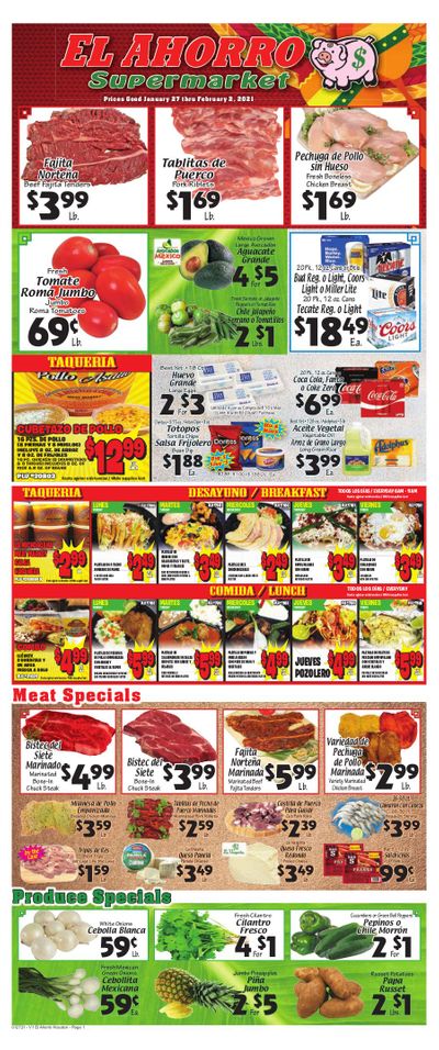 El Ahorro Supermarket Weekly Ad Flyer January 27 to February 2, 2021