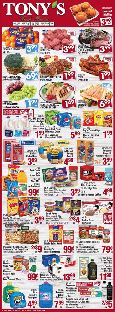 Tony's Fresh Market Weekly Ad Flyer January 27 to February 2, 2021