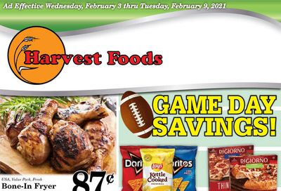 Harvest Foods Big Game Day Sale Weekly Ad Flyer February 3 to February 9, 2021
