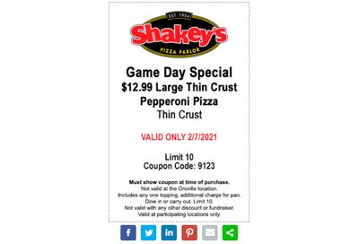 February 7 Only: Pizza Perks Members Check Your Inbox for a $12.99 Large Pepperoni Pizza Coupon at Shakey's Pizza