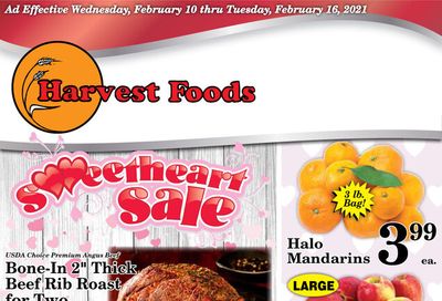 Harvest Foods Valentine's Day Sale Weekly Ad Flyer February 10 to February 16, 2021
