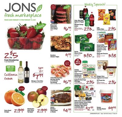 JONS Fresh Marketplace Valentine's Day Sale Weekly Ad Flyer February 10 to February 16, 2021