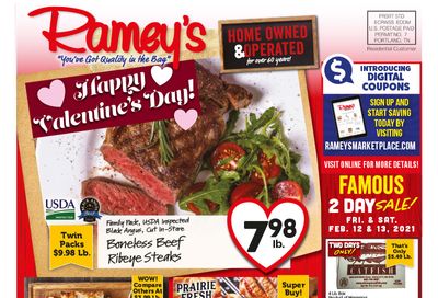 Ramey's Valentine's Day Sale Weekly Ad Flyer February 10 to February 16, 2021