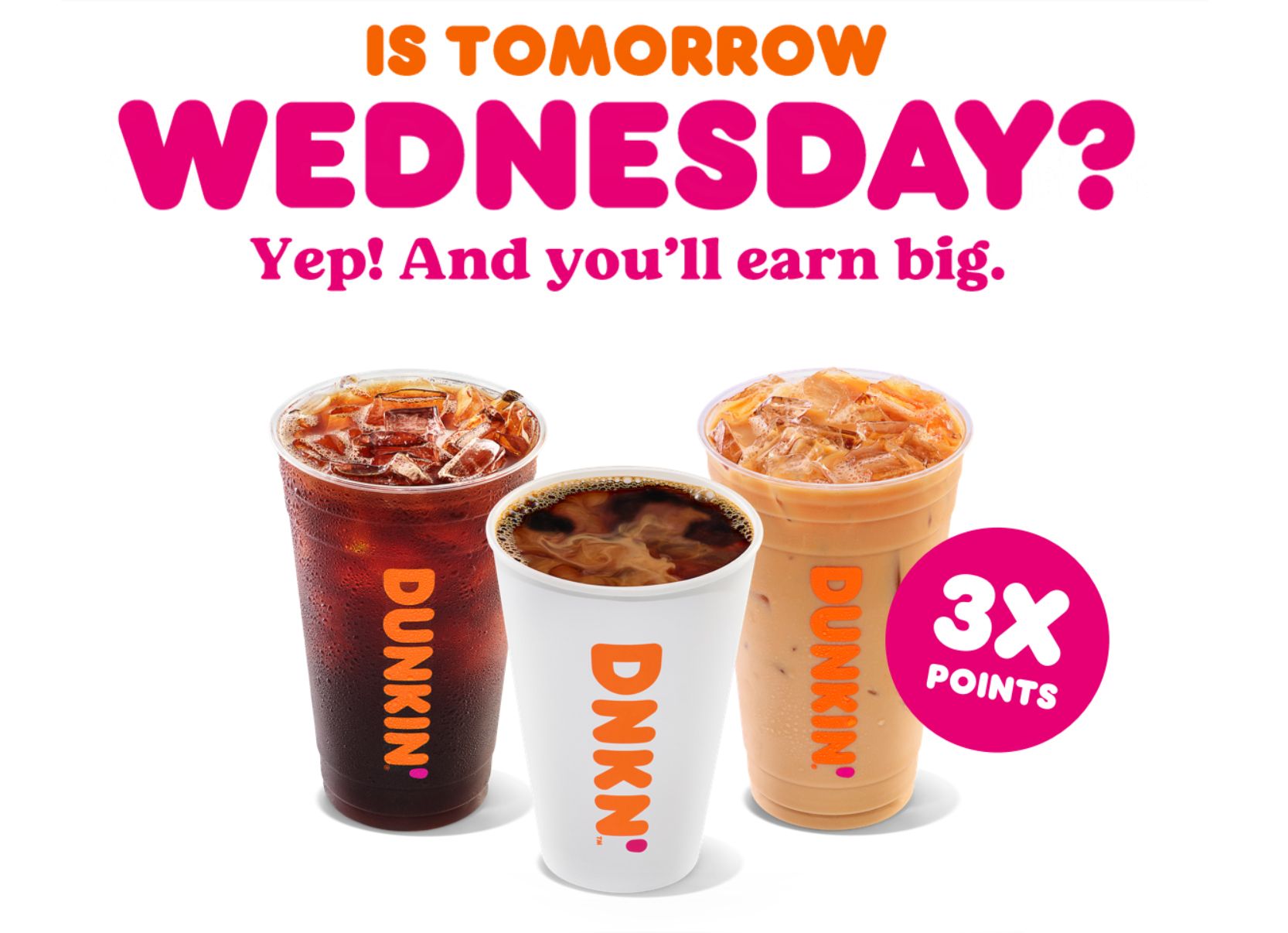 On February 17, DD Perks Members Can Earn Triple the Rewards Points on Hot or Iced Drinks at Dunkin' Donuts