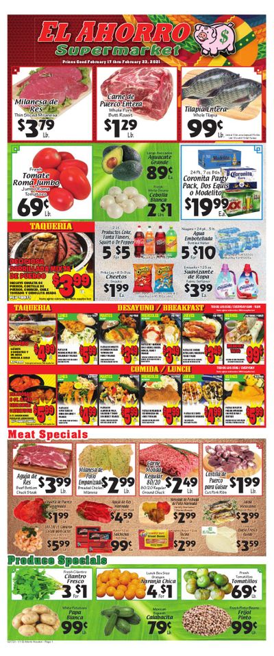 El Ahorro Supermarket Weekly Ad Flyer February 17 to February 23, 2021