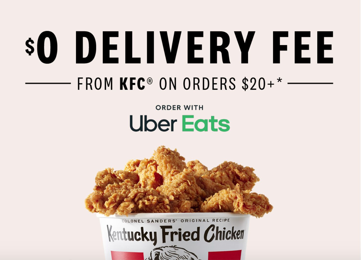 This Weekend Only Get a $0 Delivery Fee When You Order $20+ from Kentucky Fried Chicken Through Uber Eats