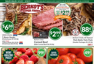 Berkot's Super Foods Weekly Ad Flyer March 3 to March 9, 2021