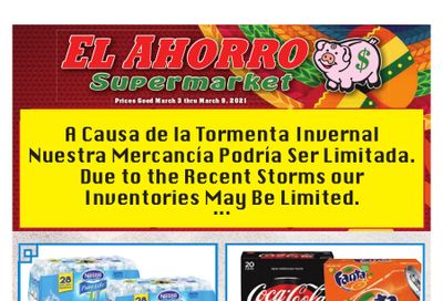 El Ahorro Supermarket Weekly Ad Flyer March 3 to March 9, 2021