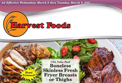 Harvest Foods Weekly Ad Flyer March 3 to March 9, 2021 Harvest Foods Weekly Ad Flyer March 3 to March 9, 2021