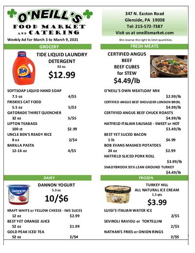 O'Neill's Food Market Weekly Ad Flyer March 3 to March 9, 2021