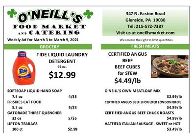 O'Neill's Food Market Weekly Ad Flyer March 3 to March 9, 2021