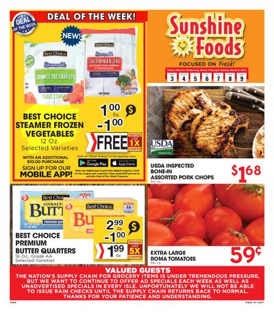 Sunshine Foods Weekly Ad Flyer March 3 to March 9, 2021