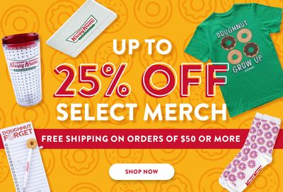 Save Up to 25% Off Select Krispy Kreme Online Merch with Free Shipping on $50+ Orders