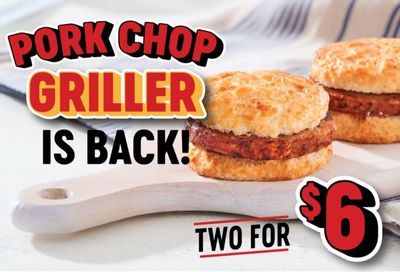 Popular 2 for $6 Pork Chop Griller Deal Returns to Bojangles 