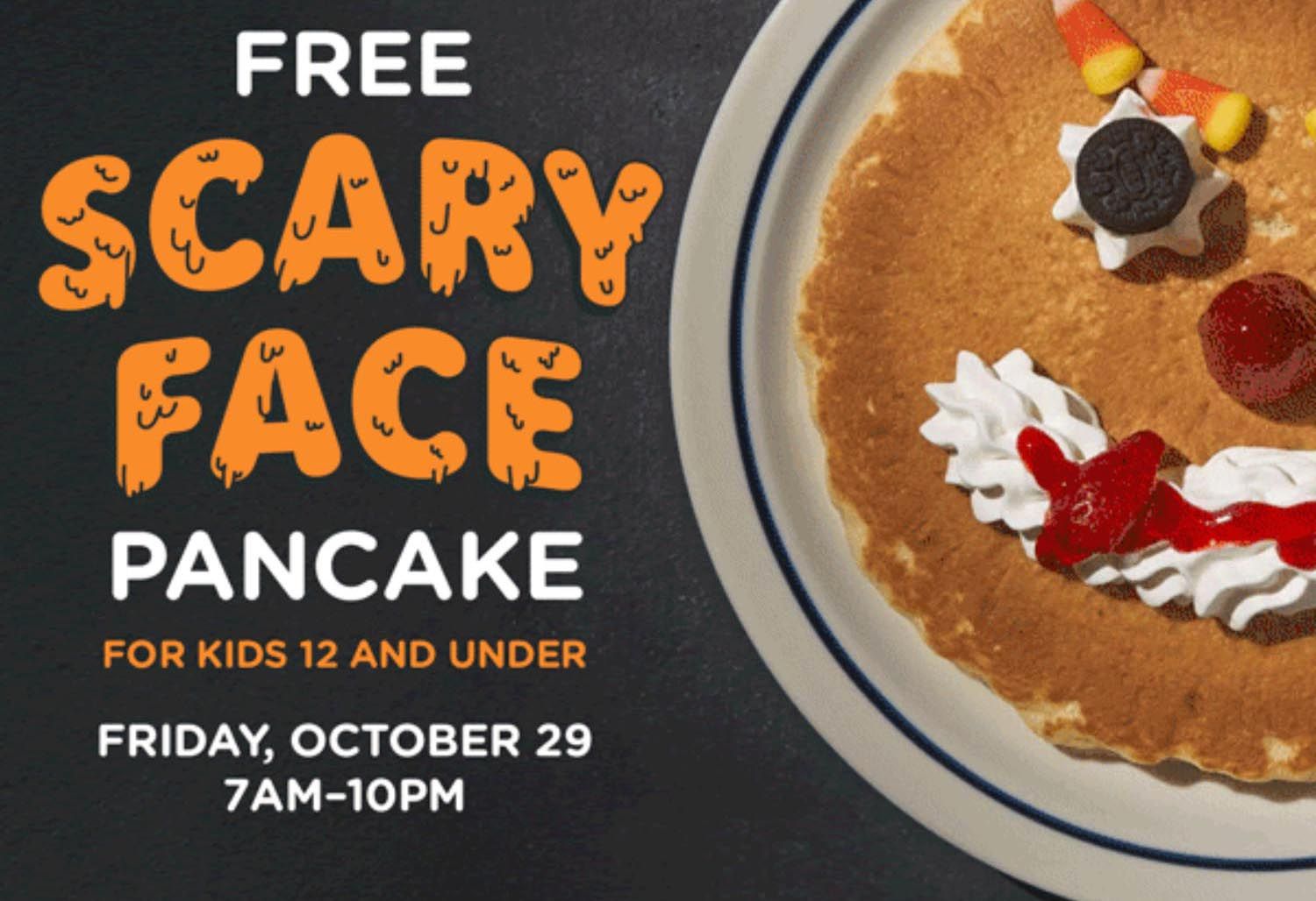 One Day Only: IHOP is Giving Away a Free Scary Face Pancake to Kids 12 and Under