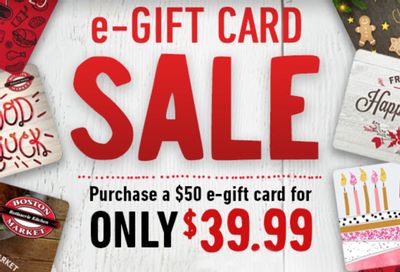 4 Days Only: Purchase a $50 e-Gift Card for $39.99 Through the Boston Market App or Website