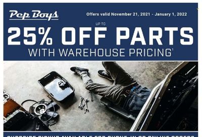 Pep Boys Weekly Ad Flyer November 21 to November 28