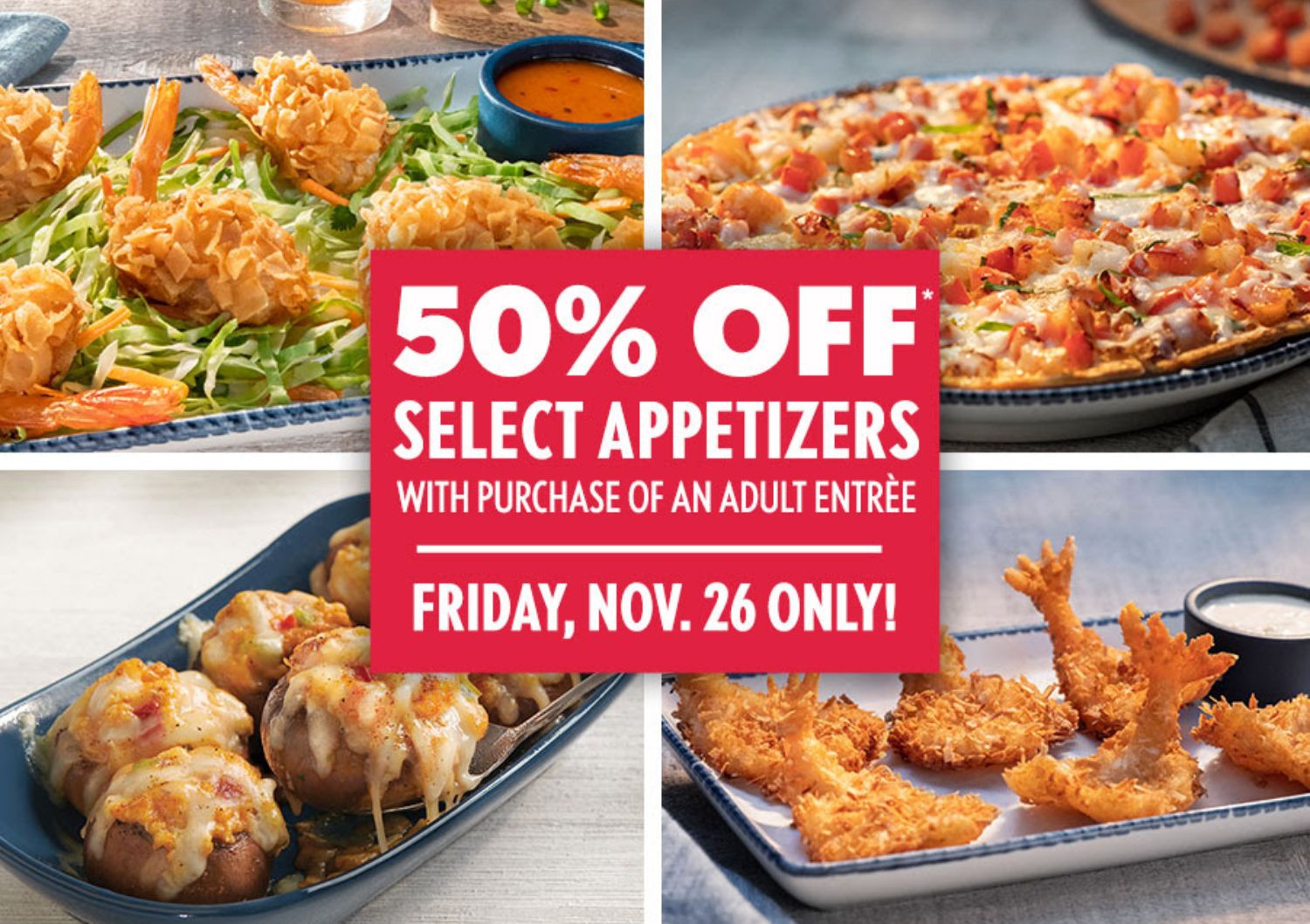 Red Lobster Offers 50% Off a Select Appetizer with an Online Adult Entree Purchase in Florida and Texas this Black Friday