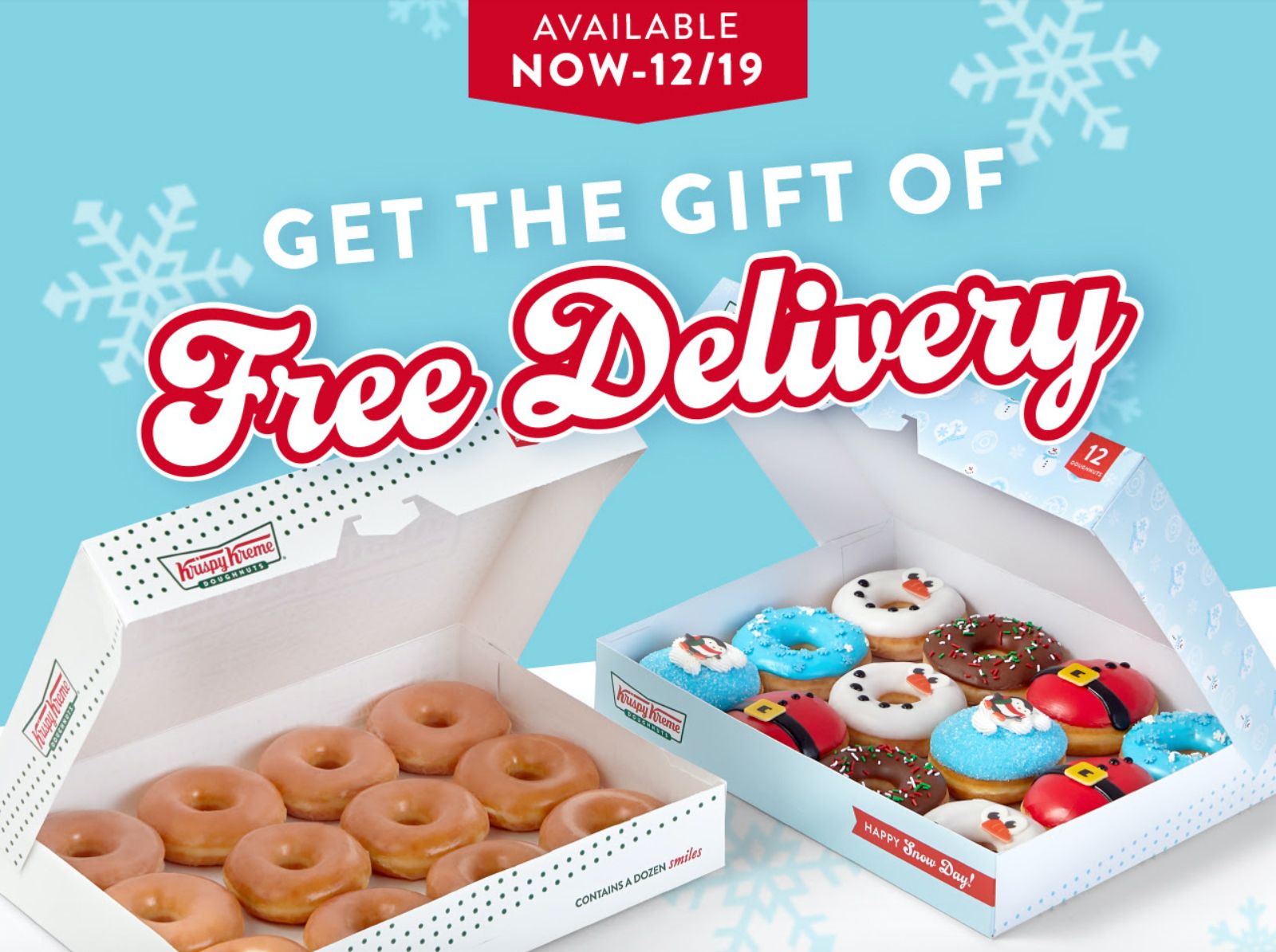 Krispy Kreme Offers Free Delivery Through to December 19 for the Holidays 