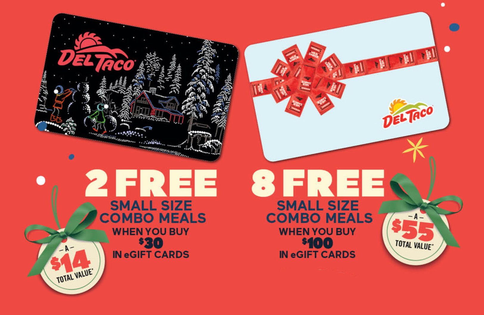Del Taco Brings Back Small Combo Coupon Give-aways with $30+ or $100+ Gift Card Purchase for Four Days Only