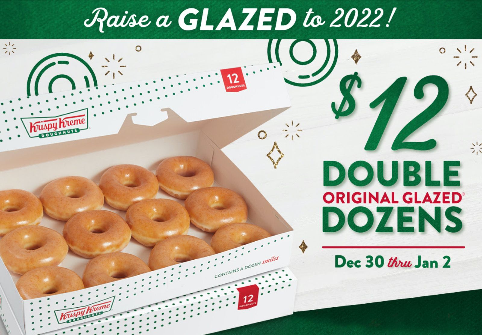 2 Original Glazed Dozens are Only $12 Over New Years at Krispy Kreme