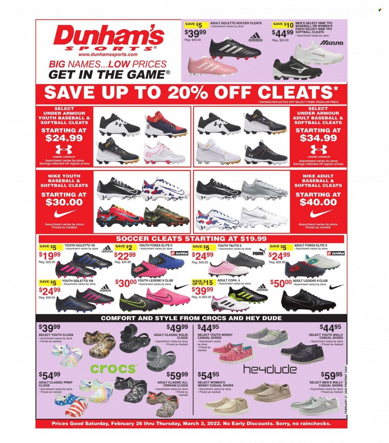 Dunham's Sports (TN) Weekly Ad Flyer February 26 to March 5