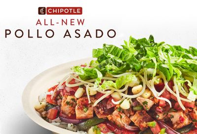 The New Pollo Asado Lands at Chipotle with a Limited Time Only $0 Delivery Fee Deal