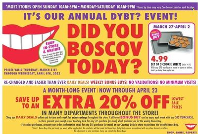 Boscov's (CT, DE, MD, NJ, NY, PA) Weekly Ad Flyer April 1 to April 8