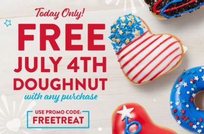 Rewards Members will Get a Free I Heart America Doughnut with Purchase at Krispy Kreme on June 28 
